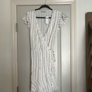 Abercrombie White Flutter sleeve Wrap Mini Dress